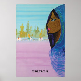 Cartaz de Viagem de Pintura da Índia Impressão de