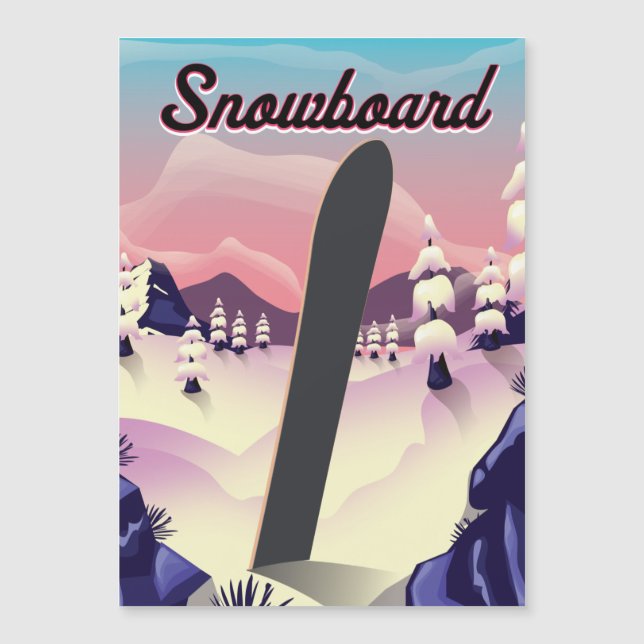 Cartaz de viagem de Snowboard Vintage (Frente)