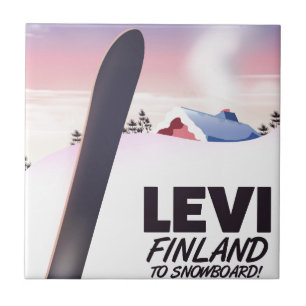 Cartaz de viagem de snowboarding na Finlândia Levi