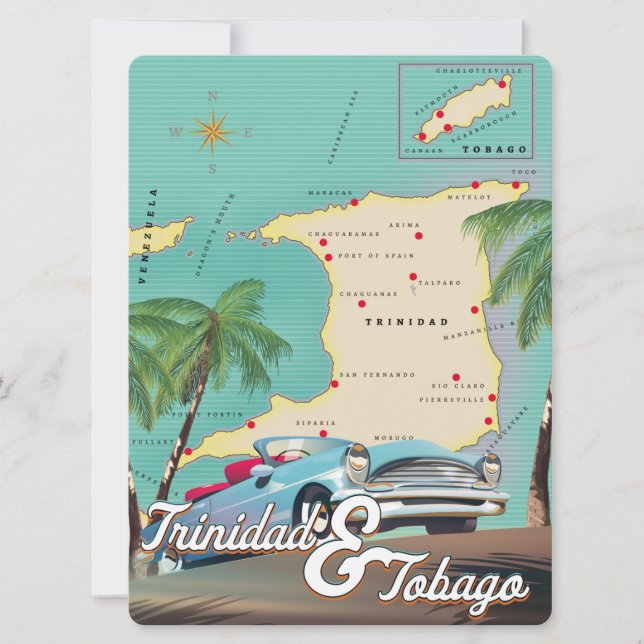 cartaz de viagem de Trinidad e Tobago (Frente)