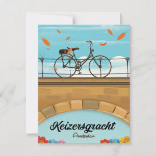 Cartaz de viagem do Canal Keizersgracht Amsterdã