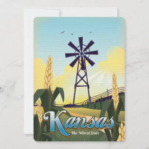 Cartaz de viagem do Kansas "o Estado do Trigo".