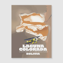 Cartaz de viagem do lago de sal Laguna Colorada Bo