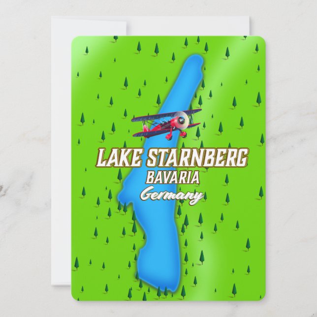 Cartaz de viagem do Lago Starnberg Baviera Alemanh (Frente)