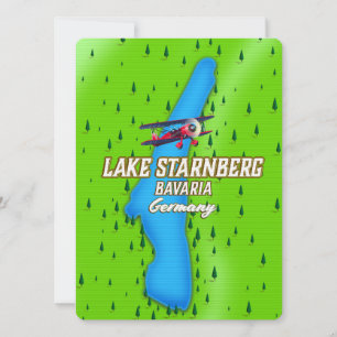 Cartaz de viagem do Lago Starnberg Baviera Alemanh