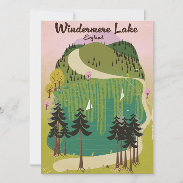 cartaz de viagem do lago windermere (Frente)