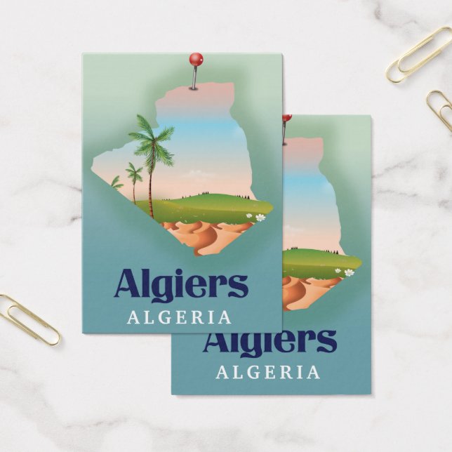 Cartaz de viagem do mapa argelino de Argel (Escritótio)