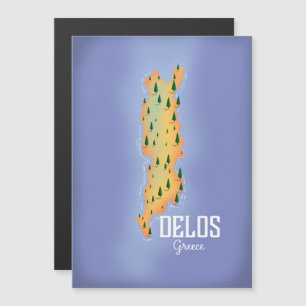 Cartaz de viagem do mapa da Grécia Delos