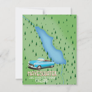 cartaz de viagem do mapa do Lago Hayeswater Lake D