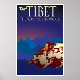 Cartaz de Viagem do Tibete Arte Tibetana Impressão