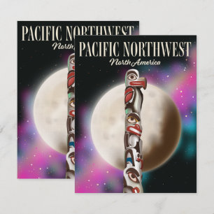 Cartaz de viagem do Totem Pacific Northwest