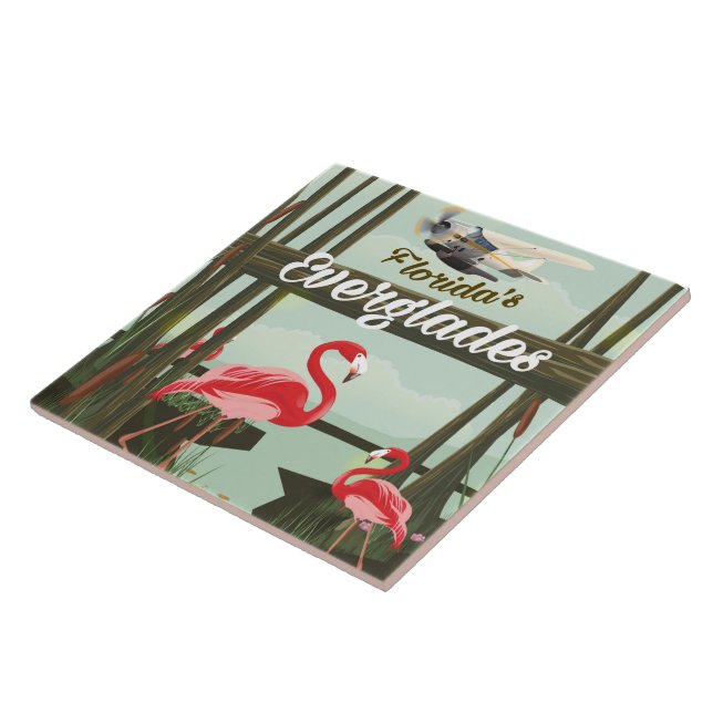 cartaz de viagem dos Everglades da Flórida em dese (Lateral)