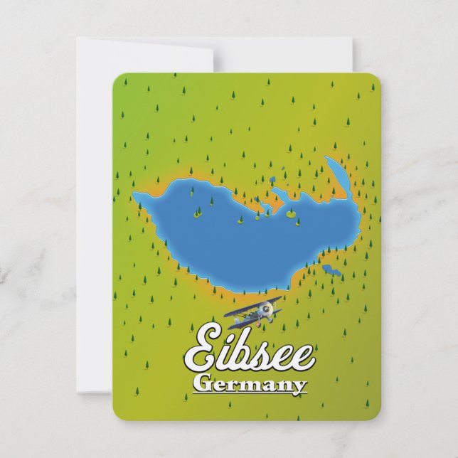 Cartaz de viagem Eibsee Alemanha. (Frente)