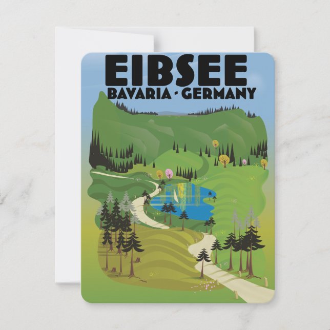 Cartaz de viagem Eibsee Alemanha. (Frente)