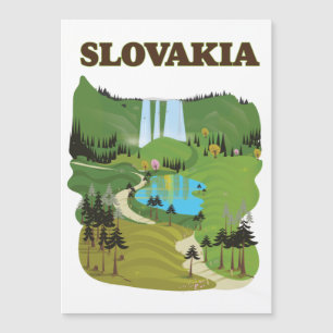 Cartaz de viagem estilo retrô da Eslováquia.