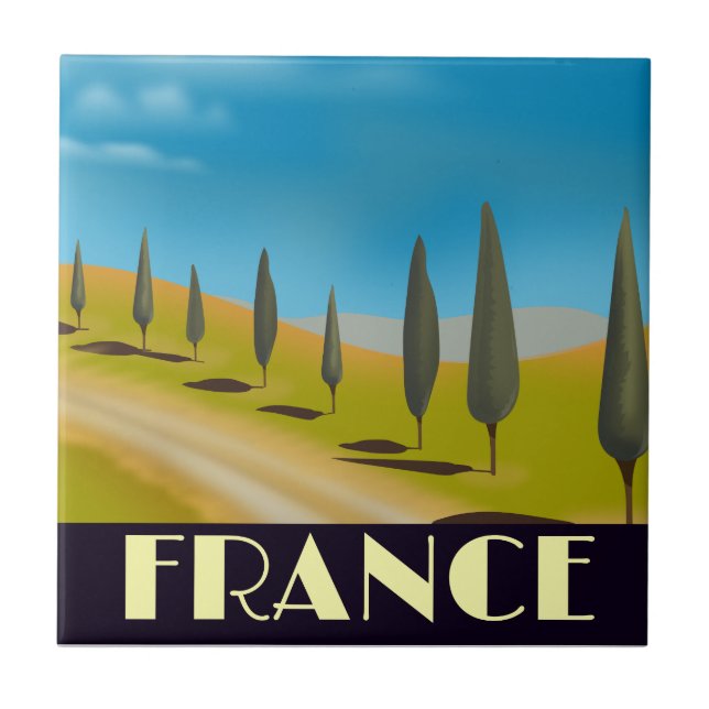 cartaz de viagem estilo vintage da França (Frente)
