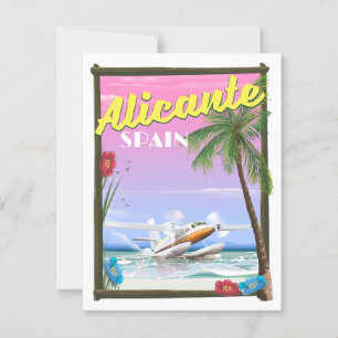 Cartaz de viagem estilo vintage de Alicante Espanh
