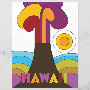 Cartaz de viagem estilo vintage havaiano dos anos 
