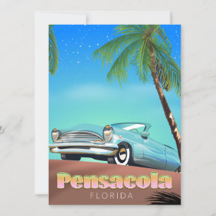 Cartaz de viagem estilo vintage Pensacola, Flórida