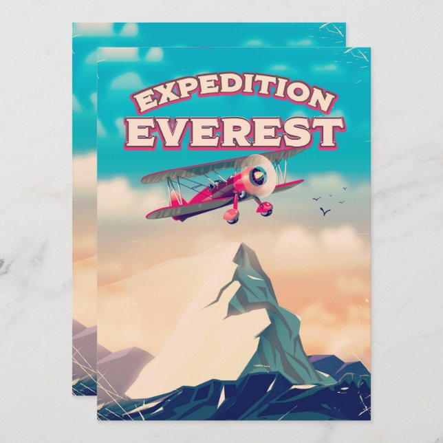 Cartaz de viagem Expedição Everest (Frente/Verso)