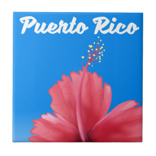 cartaz de viagem Flor de maga de Porto Rico