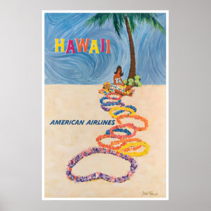 Cartaz de Viagem Havaiano Arte Havaiana Impressão 