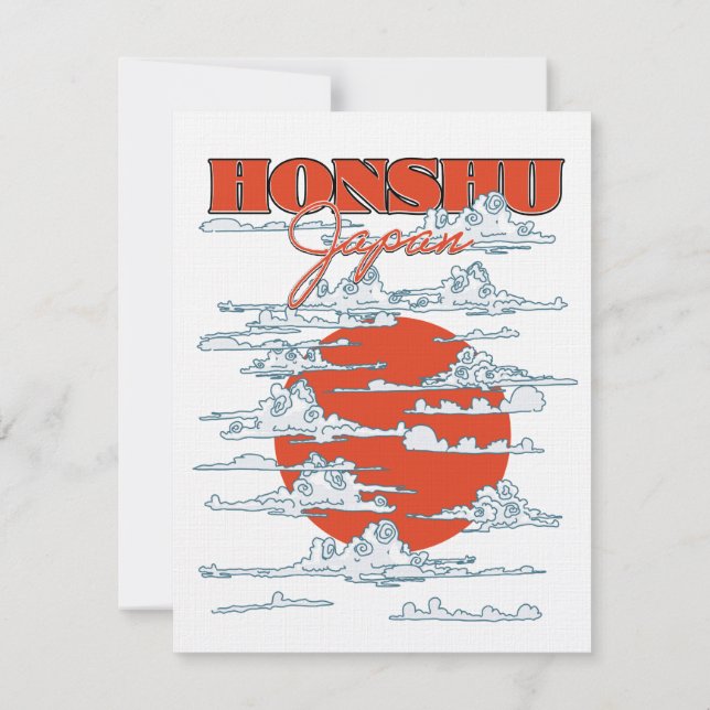 cartaz de viagem Honshu Japão (Verso)