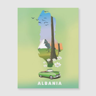 cartaz de viagem ilustrado da Albânia