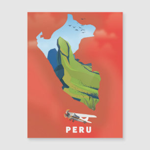 cartaz de viagem ilustrado mapa do Peru