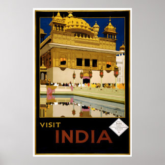Cartaz de Viagem Índia Impressão de Arte IndianaA