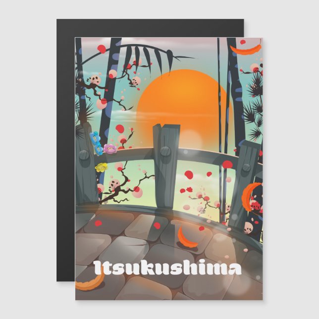 Cartaz de viagem Itsukushima Japão (Frente/Verso)