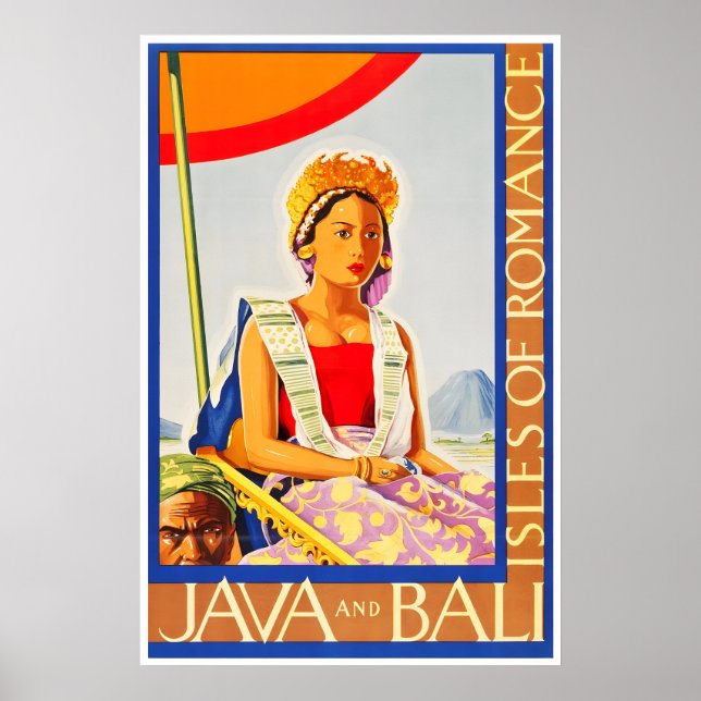 Cartaz de Viagem Java Bali Impressão de Arte Vinta (Frente)