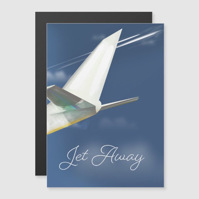 Cartaz de viagem Jet Away. (Frente/Verso)