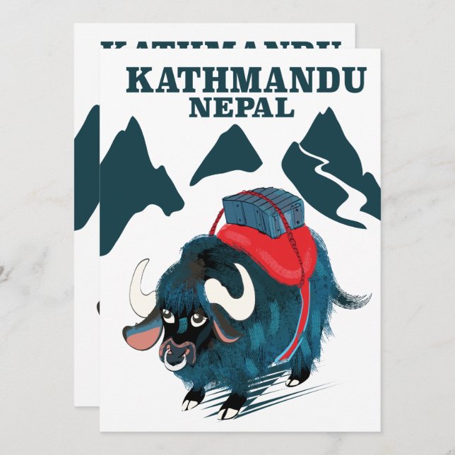 Cartaz de viagem Katmandu Nepal (Frente/Verso)