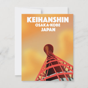 Cartaz de viagem Keihanshin Osaka Kobe Japão