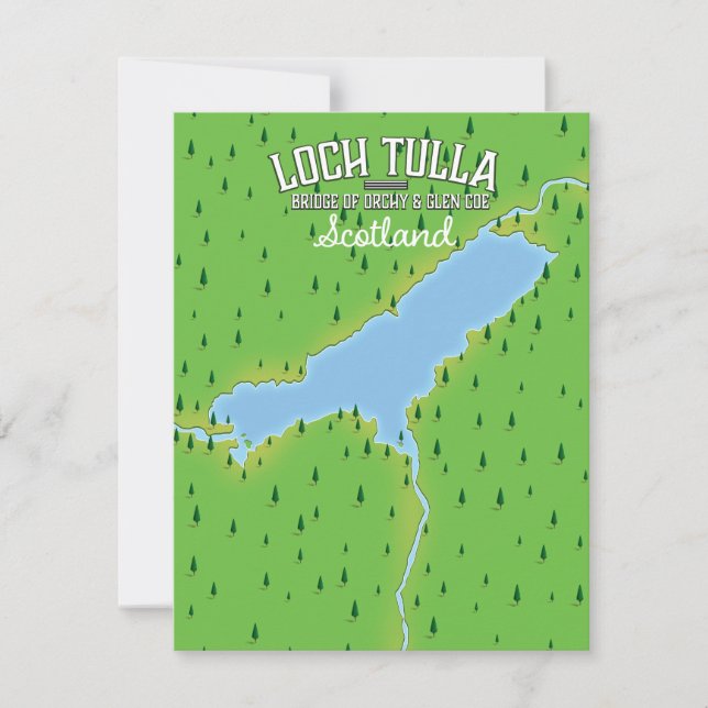 Cartaz de viagem Loch Tulla Escócia Mapa (Frente)