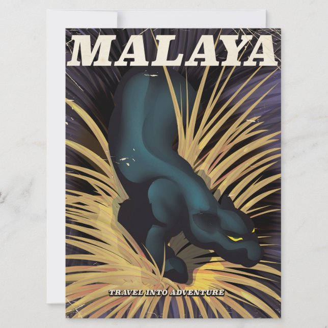 Cartaz de viagem Malaya Vintage. (Frente)
