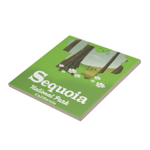cartaz de viagem mapa do parque nacional Sequoia