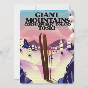 Cartaz de viagem Montanhas Gigantes Polônia.