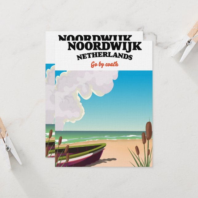 Cartaz de viagem Noordwijk Holanda (Frente/Verso In Situ)