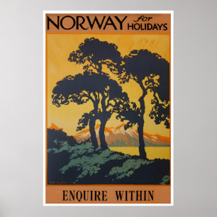 Cartaz de Viagem Noruega Arte Norueguesa Impressão