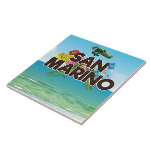 cartaz de viagem para a praia de San Marino