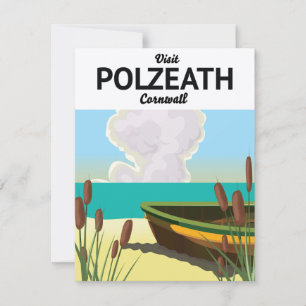 Cartaz de viagem para Polzeath, litoral da Cornual