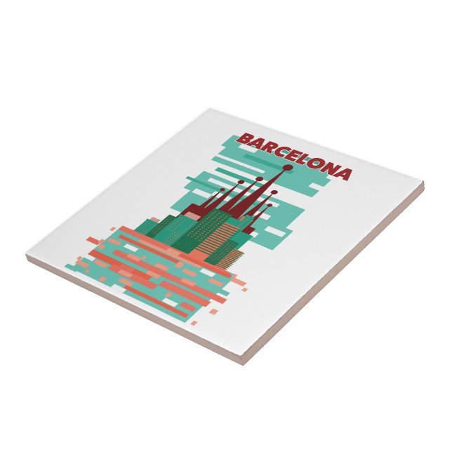 Cartaz de viagem retrô de Barcelona (Lateral)