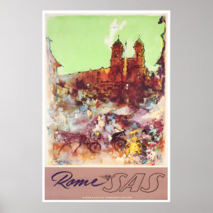 Cartaz de Viagem Roma Arte Romana Impressão da Com