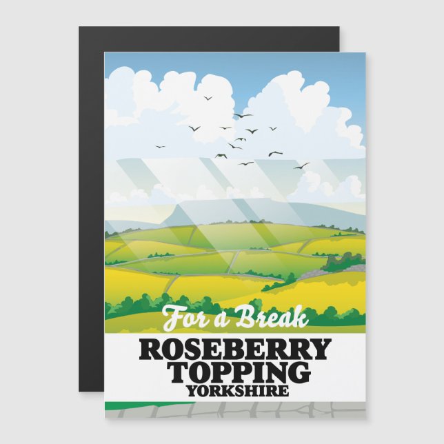 Cartaz de viagem Roseberry Topping Yorkshire (Frente/Verso)