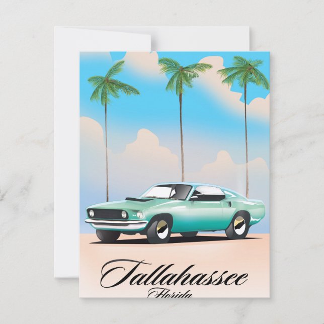 Cartaz de viagem Tallahassee Flórida. (Frente)