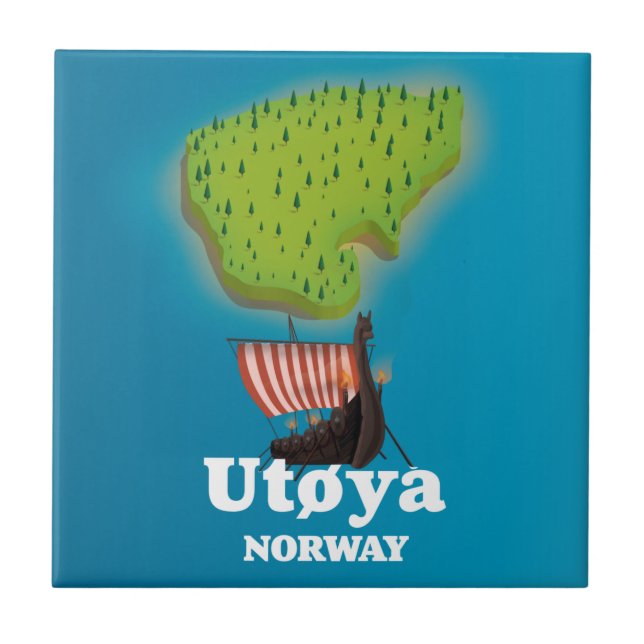 Cartaz de viagem Utøya Noruega (Frente)