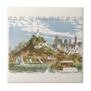 Cartaz de Viagem Vintage da Baía de São Francisco 