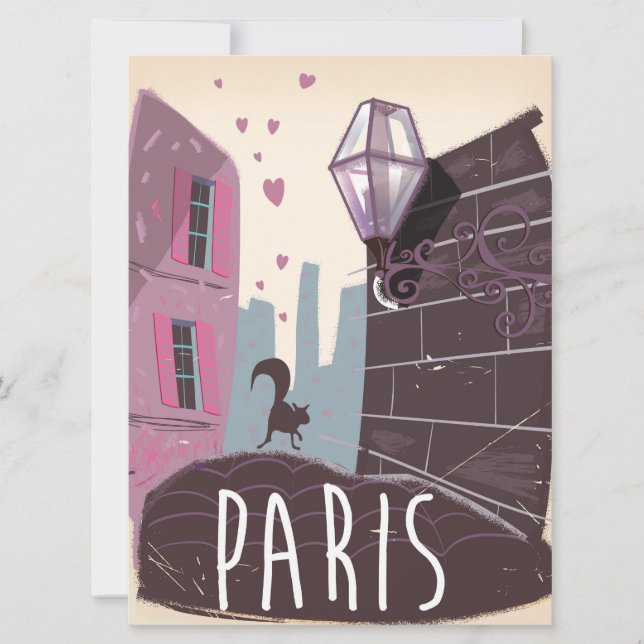 Cartaz de viagem vintage de Paris. (Frente)